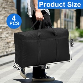 YAYODS Large Storage Bags with Zips, Waterproof 420 Oxford Fabric Moving Bags, Clothes Storage Zip Bag, Strong Big Storage Bags for Moving Clothes Underbed Storage, 70x46x25CM, Balck