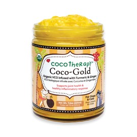 CocoTherapy Coco-Gold Organic Virgin Coconut Oil infused with Turmeric & Ginger, 7.5oz.