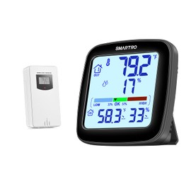 SMARTRO SC92 Professional Indoor Outdoor Thermometer Wireless Digital Hygrometer Room Humidity Gauge Temperature and Humidity Meter Pro Accuracy Calibration