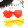 Fengek 6 Pcs Heart Shape Sunglasses Frameless Transparent Glasses Party