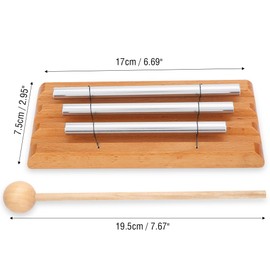 Dilwe 3 Tone Drum Chime Wooden Hammer Percussion Musical Chime for Children Beginners