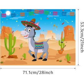 Morcheiong Pin The Tail on The Donkey Game with 48 Tails, Mexican Fiesta Party F