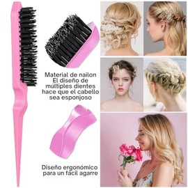 Juego de 7 peines para peinar el cabello, cepillo para el cabello, triple burla, peine de cola de rata, cepillo de borde, herramientas de cola de...  