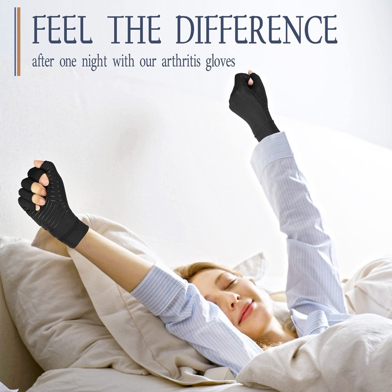 Vlela Copper Arthritis Compression Gloves Women Men Relieve Hand Pain