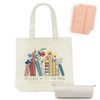 KUKUPACK Cute Canvas Book Tote Bag with Pocket, Book Lovers