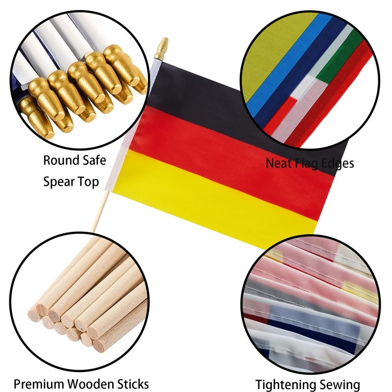 GSYLPFT 12 Pack Germany Flags on Sticks German Small Mini