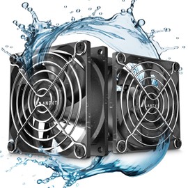 ANEXT, 80mm 12V DC Fans, Moisture-Proof Fan 2 Packs, 3500 RPM High Speed, 3 Wires 3-Pins Waterproof Fan, for RV Refrigerator