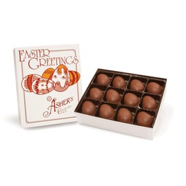 Asher's Chocolates, Chocolate Coated Eggs, Spring Collection of Easter Eggs, Small Batches of Kosher Chocolate, Family Owned Since 1892, 24 Chocolate Eggs (Milk Chocolate Peanut Butter Meltaway)