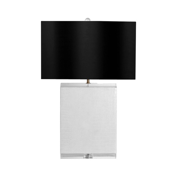 18" Lx10 Wx29 H, Crystal Table Lamp, White Crystal and