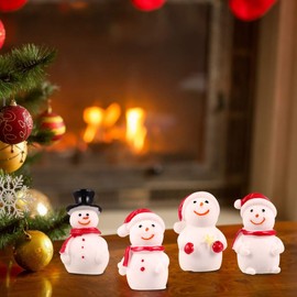 Angoily Christmas Resin Miniature Landscape Ornaments: 20pcs Xmas Santa Claus Figure Red Truck Bell Reindeer Snowman Xmas Tree Figurine for DIY Fairy Garden