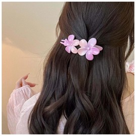 Xduargs Flower Hair Clip Barrettes Vintage Flower Hair Claw Clips Non Slip Hair Clips Grip French Flower Floral Hair Clips Pins Flower Hawaiian Flower Hair Decorative (Purple)