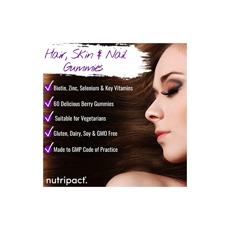 Hair Skin & Nails Gummies – Biotin Gummies with Zinc