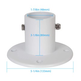 HECASA Deck Anchor Flange Cast Above Ground Pool Ladders and Handrails - 1 7/8” Inch(1PC) Aluminum White