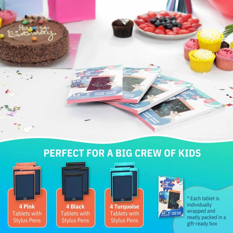 Riff Ruffle Goodie Gifts LCD Writing Tablet - 12-Pack, 6.5"
