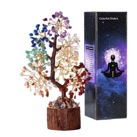 LUPATDY Fluorite Crystal Tree Crystals, Esoteric Gifts, Crystal Tree, Feng Shui Decoration, Tree of Life Decoration, Healing Stones, Spiritual Decoration, Spiritual Gifts for Women, Chakra