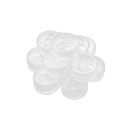 SE 12-Piece Set of Clear Round Plastic Storage Containers with Screw Top Lids - 1-1/2" X 7/8" (Set of 12) - 87440BB