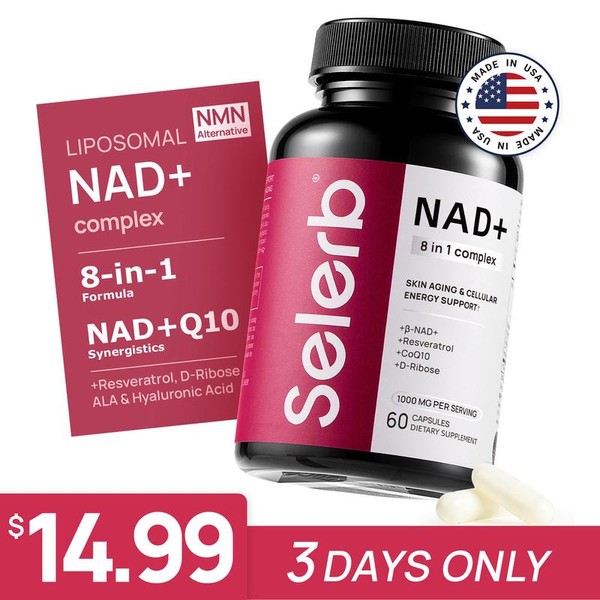 Selerb NAD+ Supplement for Women NMN Alternative Liposomal -β-NAD+, Trans-Resveratrol,