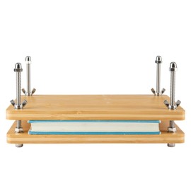pamctry Bamboo Wooden Book Press for Bookbinding - Portable Bookbinding Machine and Book Press (11.6 x 7.9 inches)