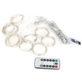 3x3m USB 300LED Chips Curtain Light String with Remote Control for Home Party DecorationPure White