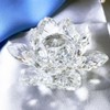 Haptufer F Crystal Lotus Flower Figurine Decor Glass Craft Collection