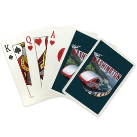 Lantern Press Visit Washington, Camper, Road Trip, (52 Playing Cards, Poker Size Card Deck with Jokers)