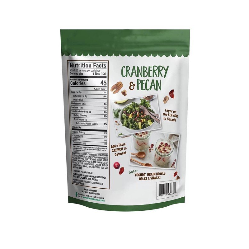 Fresh Gourmet Dried Cranberry & Pecan Topping (Net Wt 20