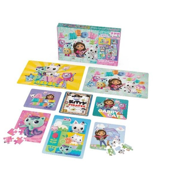 Gabby’s Dollhouse, 8-Puzzle Pack 16-Piece 24-Piece 48-Piece Jigsaw Puzzles