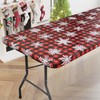 misaya Rectangle Vinyl Tablecloth, Fitted Table Cover, 100% Waterproof, Elastic