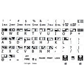 Commodore 64 Self-Adheisive Keyboard Stickers Label Shortcut Decal White Editing