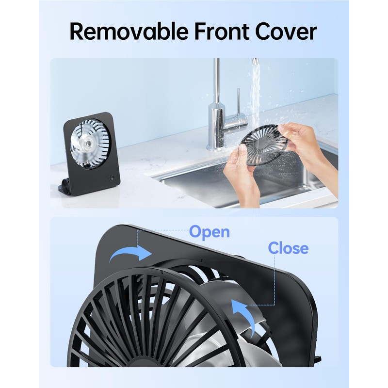 TriPole Desk Fan Small Portable Fan 2000 mAh Rechargeable Battery