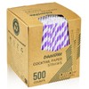 Chunspak Small Purple Paper Cocktail Straws, 5.75 inch, 500 counts,