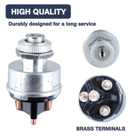 DMWD - Interruptor de encendido universal con 2 llaves de 12 V y 4 posiciones para pista, carretilla elevadora, coche, remolque, etc.