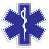 2 x 10cm Medical Symbol Vinyl Stickers - Caduceus Doctor