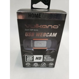 VOLKANO NEW SEALED VOLKANO ZOOM USB PLUG & PLAY VK-10101-BK WEBCAM 720P HD WIN MAC DROID