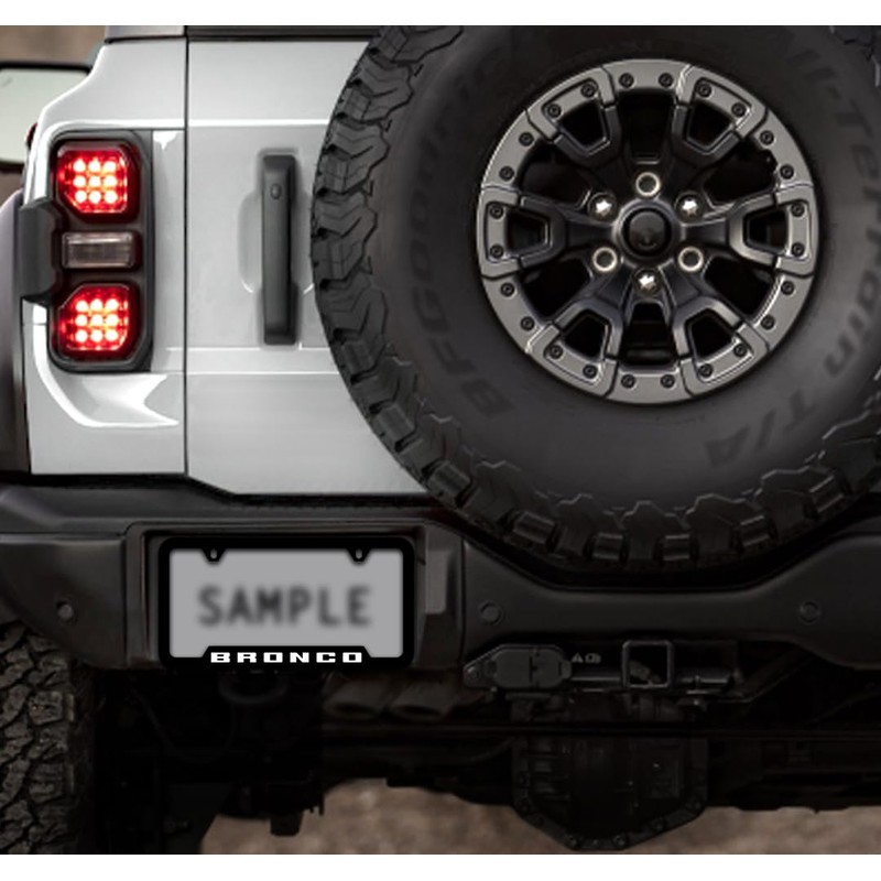 Ford Bronco UV Printed License Plate Frame - White