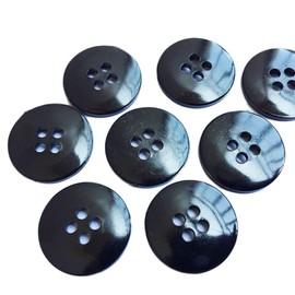 Round Buttons Sewing 4 Holes 3/4" Inch (19 mm) 200 Pcs Colored Black - DIY Craft Buttons Snaps for Garment Sewing DIY Scrapbooking