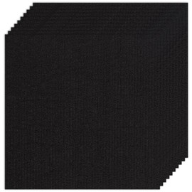 CREATCABIN 10Pcs Carpet Tiles Peel and Stick 12" x 12" Square Carpet Floor Tile Non-Slip Soft Padded Carpet Tiles Self Adhesion Floor Mat for DIY Flooring Home Pets Living Room Bedroom Kitchen Black