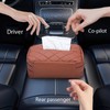 Tecfino Car Tissue Holder, PU Leather Tissue Box Cover Rectangular