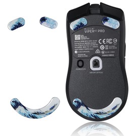 IMMOENUC Mouse Sole Glass Mat for Viper V2 Pro Wireless Mouse Mouse Heavy Duty Low Friction (White Color)