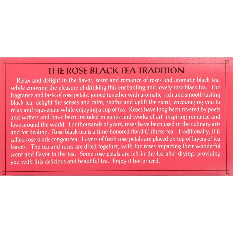Triple Leaf Tea Black Tea Bags, Rose, 20 Count