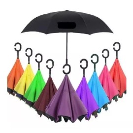 B&S Paraguas Reversible Sombrilla Invertido De Doble Capa