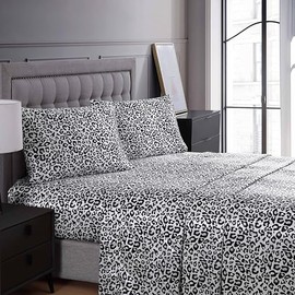 Beatrice Home Fashions 100% Luxury Satin Pillowcase 2 Pack, Queen 20x30 Inches, Snow Leopard