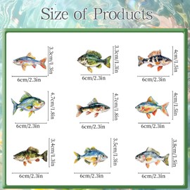 Deorfuy Fishing Birthday Party Decorations - 36PCS Fishing Cupcake Toppers Decorations Fish Themed Cupcake Picks Decor for Baby Showers Supplies