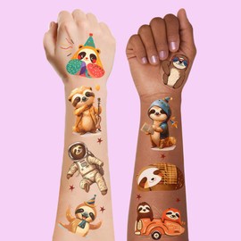 101+ Sloth Temporary Tattoos – Waterproof Fake Tattoos for Kids, Girls, Boys, Teens & Adults – Ideal for Birthday Parties & Decorations