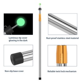 SANLIKE Telescoping Tent Tarp Poles 33"-86.6" Adjustable Camping Poles with Tent Stakes and Guy Lines, 4PCS Upgrade Thicked Stainless Steel Camping Poles for Backpacking Hiking Awning, Gold