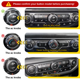 8PCS Red Metal Button Knob Cover for Jeep Wrangler JL JLU 2018-2025 and Gladiator JT 2020-2025 Interior Accessories, Window Switch Volume Radio Air Conditioner Headlight Switch Button Knob Covers