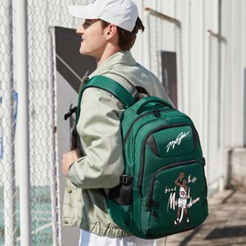 buluuoor Basketball Star 23 Athletes Laptop Backpack Student Backpack Men Women Ultra Light Travel Bag (Blue2)