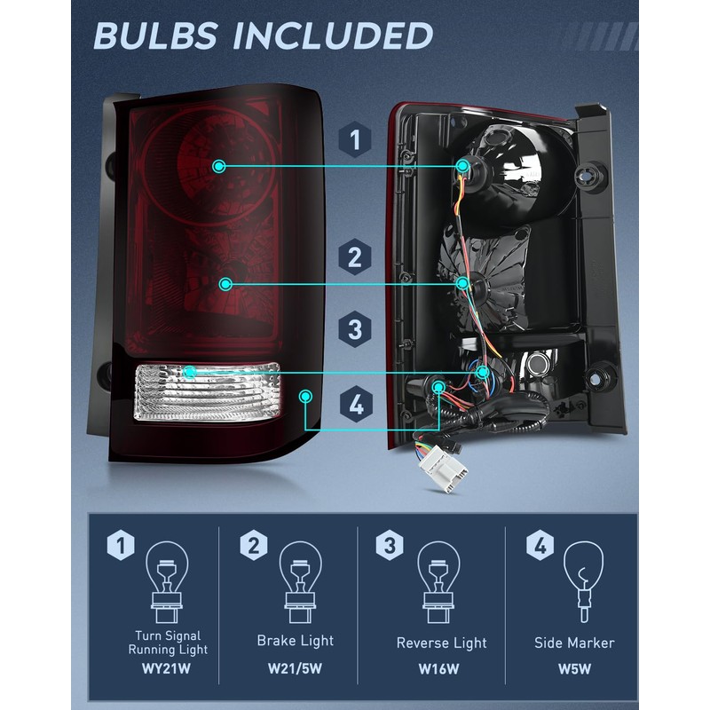 Nilight Taillight Assembly Compatible with 2009 2010 2011 2012 2013