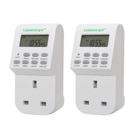 Lowenergie 7 Day Programmable Digital Plug-In Electronic Timer socket 12-24 hour (2)