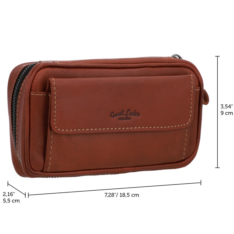 Gusti Leder studio Genuine Leather Pipe Cigar Pouch Holder Suitable